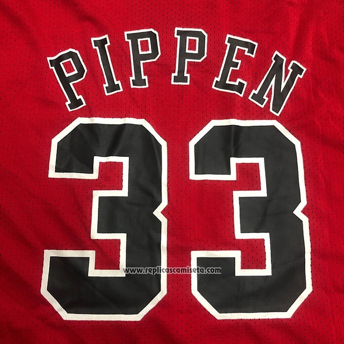 Camiseta Manga Corta Chicago Bulls Scottie Pippen #33 Rojo
